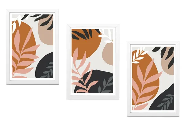 White__Abstract_Hd_Print_Painting_Set_Of_3_With_Frame_|_For_Home,_Living_Room_Gallery_&_Office,_White_Frame,_Size_-_13.50_X_19.50_Inch,_Sf408