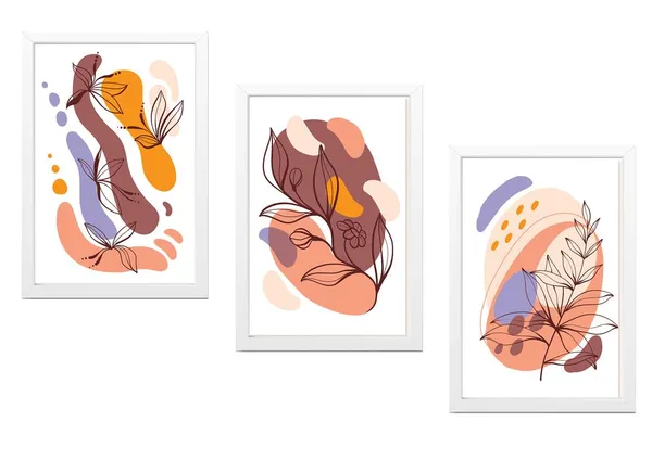 White__Abstract_Hd_Print_Painting_Set_Of_3_With_Frame_|_For_Home,_Living_Room_Gallery_&_Office,_White_Frame,_Size_-_13.50_X_19.50_Inch,_Sf409