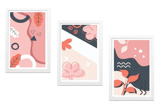 White__Abstract_Hd_Print_Painting_Set_Of_3_With_Frame_|_For_Home,_Living_Room_Gallery_&_Office,_White_Frame,_Size_-_13.50_X_19.50_Inch,_Sf417