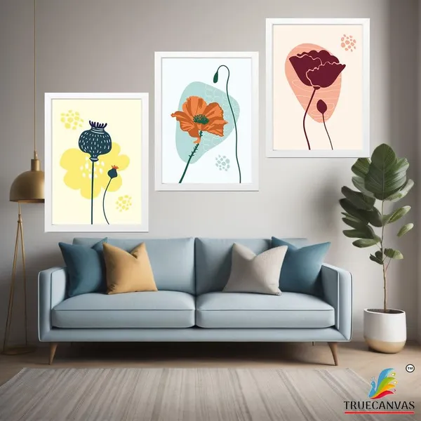 White__Abstract_Hd_Print_Painting_Set_Of_3_With_Frame_|_For_Home,_Living_Room_Gallery_&_Office,_White_Frame,_Size_-_13.50_X_19.50_Inch,_Sf420