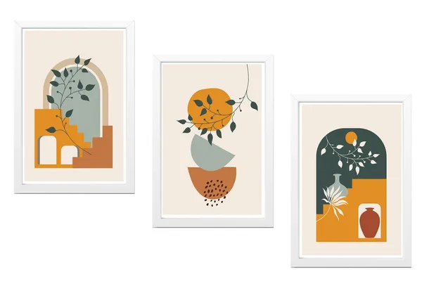 White__Abstract_Hd_Print_Painting_Set_Of_3_With_Frame_|_For_Home,_Living_Room_Gallery_&_Office,_White_Frame,_Size_-_13.50_X_19.50_Inch,_Sf423