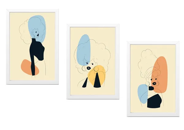White__Abstract_Hd_Print_Painting_Set_Of_3_With_Frame_|_For_Home,_Living_Room_Gallery_&_Office,_White_Frame,_Size_-_13.50_X_19.50_Inch,_Sf426