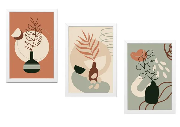 White__Abstract_Hd_Print_Painting_Set_Of_3_With_Frame_|_For_Home,_Living_Room_Gallery_&_Office,_White_Frame,_Size_-_13.50_X_19.50_Inch,_Sf430
