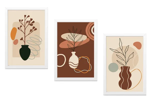 White__Abstract_Hd_Print_Painting_Set_Of_3_With_Frame_|_For_Home,_Living_Room_Gallery_&_Office,_White_Frame,_Size_-_13.50_X_19.50_Inch,_Sf432