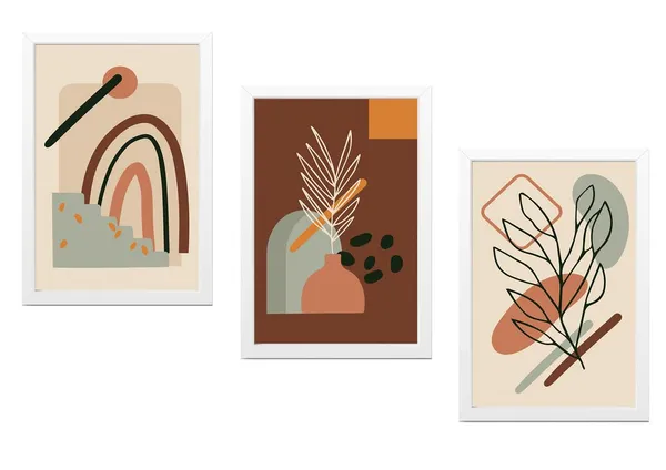 White__Abstract_Hd_Print_Painting_Set_Of_3_With_Frame_|_For_Home,_Living_Room_Gallery_&_Office,_White_Frame,_Size_-_13.50_X_19.50_Inch,_Sf433