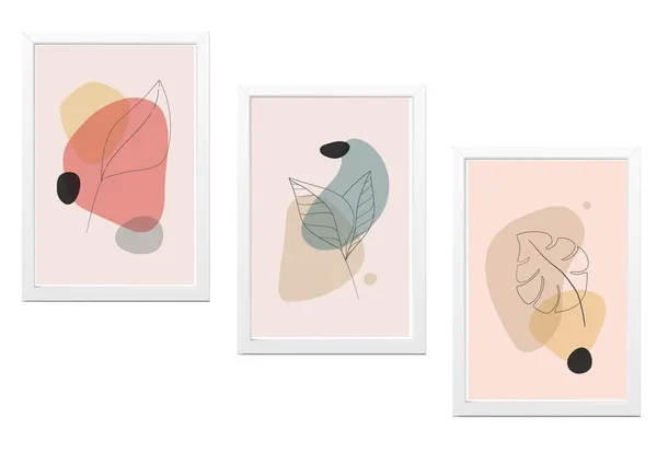 White__Abstract_Hd_Print_Painting_Set_Of_3_With_Frame_|_For_Home,_Living_Room_Gallery_&_Office,_White_Frame,_Size_-_13.50_X_19.50_Inch,_Sf437