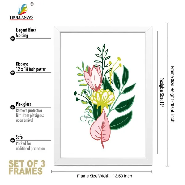 White__Abstract_Hd_Print_Painting_Set_Of_3_With_Frame_|_For_Home,_Living_Room_Gallery_&_Office,_White_Frame,_Size_-_13.50_X_19.50_Inch,_Sf440