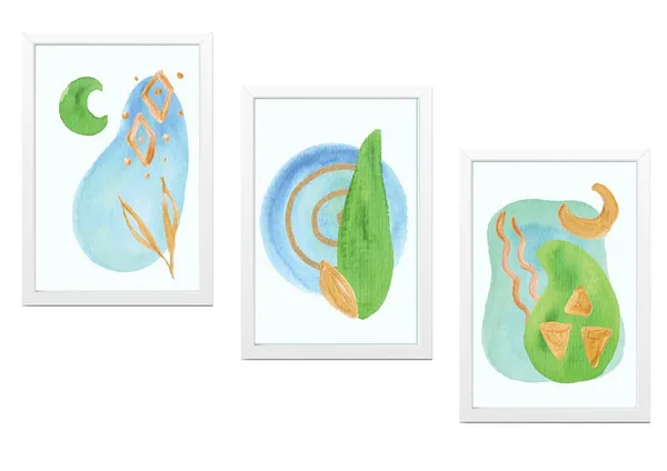 White__Abstract_Hd_Print_Painting_Set_Of_3_With_Frame_|_For_Home,_Living_Room_Gallery_&_Office,_White_Frame,_Size_-_13.50_X_19.50_Inch,_Sf441