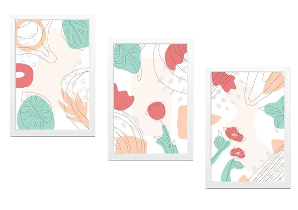 White__Abstract_Hd_Print_Painting_Set_Of_3_With_Frame_|_For_Home,_Living_Room_Gallery_&_Office,_White_Frame,_Size_-_13.50_X_19.50_Inch,_Sf446