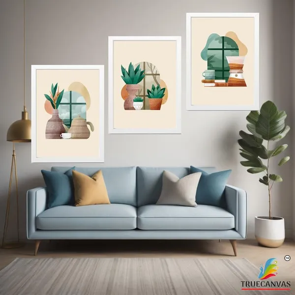 White__Abstract_Hd_Print_Painting_Set_Of_3_With_Frame_|_For_Home,_Living_Room_Gallery_&_Office,_White_Frame,_Size_-_13.50_X_19.50_Inch,_Sf447