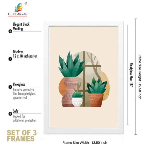 White__Abstract_Hd_Print_Painting_Set_Of_3_With_Frame_|_For_Home,_Living_Room_Gallery_&_Office,_White_Frame,_Size_-_13.50_X_19.50_Inch,_Sf447