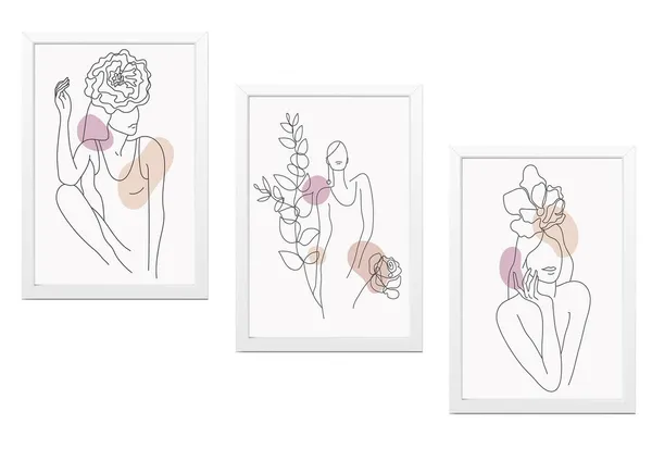 White__Abstract_Hd_Print_Painting_Set_Of_3_With_Frame_|_For_Home,_Living_Room_Gallery_&_Office,_White_Frame,_Size_-_13.50_X_19.50_Inch,_Sf454