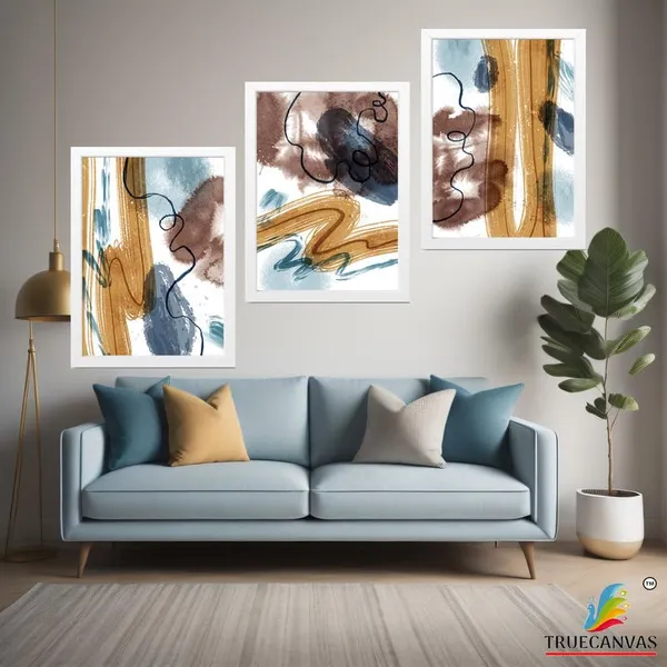White__Abstract_Hd_Print_Painting_Set_Of_3_With_Frame_|_For_Home,_Living_Room_Gallery_&_Office,_White_Frame,_Size_-_13.50_X_19.50_Inch,_Sf455