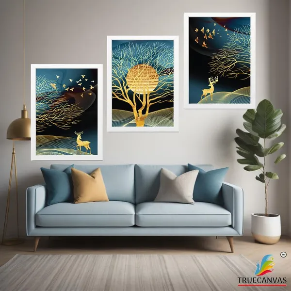 White__Abstract_Hd_Print_Painting_Set_Of_3_With_Frame_|_For_Home,_Living_Room_Gallery_&_Office,_White_Frame,_Size_-_13.50_X_19.50_Inch,_Sf470