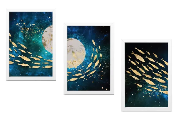White__Abstract_Hd_Print_Painting_Set_Of_3_With_Frame_|_For_Home,_Living_Room_Gallery_&_Office,_White_Frame,_Size_-_13.50_X_19.50_Inch,_Sf472