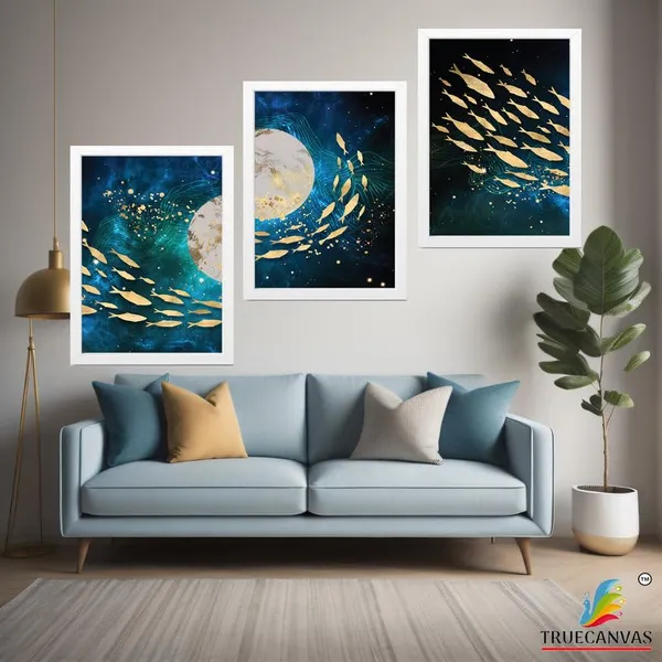 White__Abstract_Hd_Print_Painting_Set_Of_3_With_Frame_|_For_Home,_Living_Room_Gallery_&_Office,_White_Frame,_Size_-_13.50_X_19.50_Inch,_Sf472