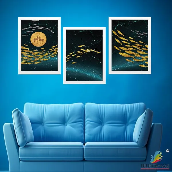 White__Abstract_Hd_Print_Painting_Set_Of_3_With_Frame_|_For_Home,_Living_Room_Gallery_&_Office,_White_Frame,_Size_-_13.50_X_19.50_Inch,_Sf473