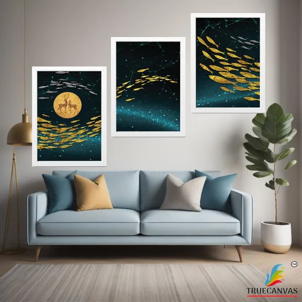 White__Abstract_Hd_Print_Painting_Set_Of_3_With_Frame_|_For_Home,_Living_Room_Gallery_&_Office,_White_Frame,_Size_-_13.50_X_19.50_Inch,_Sf473