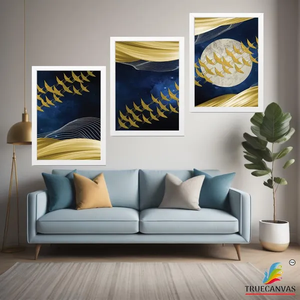 White__Abstract_Hd_Print_Painting_Set_Of_3_With_Frame_|_For_Home,_Living_Room_Gallery_&_Office,_White_Frame,_Size_-_13.50_X_19.50_Inch,_Sf474