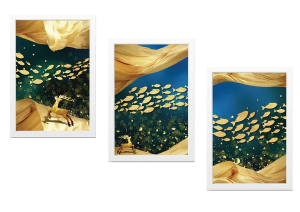 White__Abstract_Hd_Print_Painting_Set_Of_3_With_Frame_|_For_Home,_Living_Room_Gallery_&_Office,_White_Frame,_Size_-_13.50_X_19.50_Inch,_Sf475