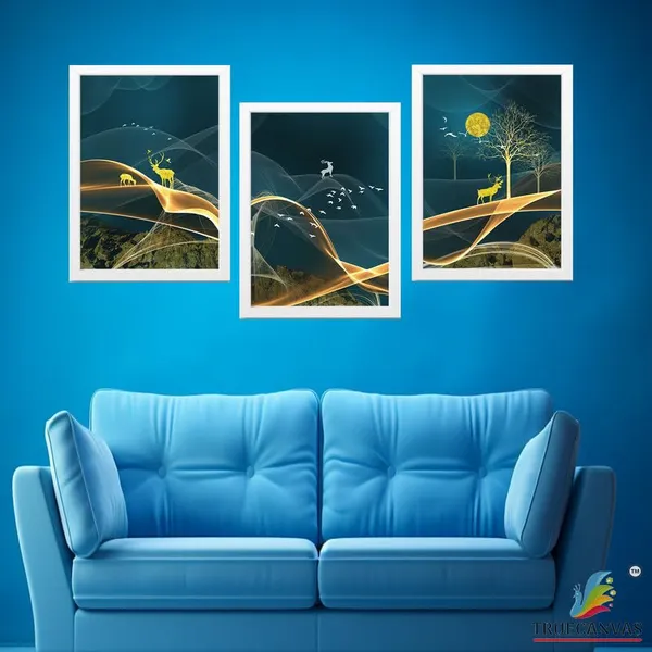 White__Abstract_Hd_Print_Painting_Set_Of_3_With_Frame_|_For_Home,_Living_Room_Gallery_&_Office,_White_Frame,_Size_-_13.50_X_19.50_Inch,_Sf478