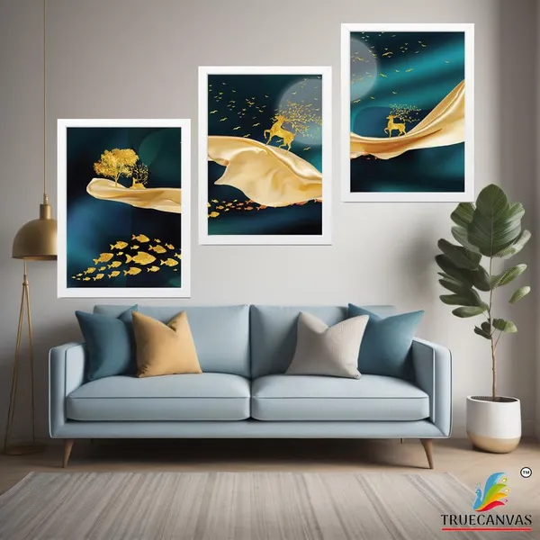 White__Abstract_Hd_Print_Painting_Set_Of_3_With_Frame_|_For_Home,_Living_Room_Gallery_&_Office,_White_Frame,_Size_-_13.50_X_19.50_Inch,_Sf483