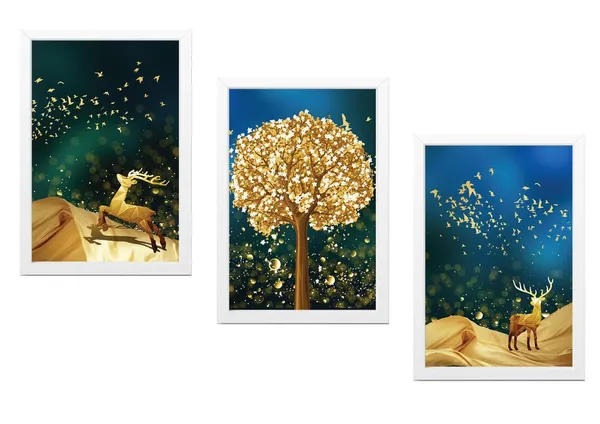 White__Abstract_Hd_Print_Painting_Set_Of_3_With_Frame_|_For_Home,_Living_Room_Gallery_&_Office,_White_Frame,_Size_-_13.50_X_19.50_Inch,_Sf485