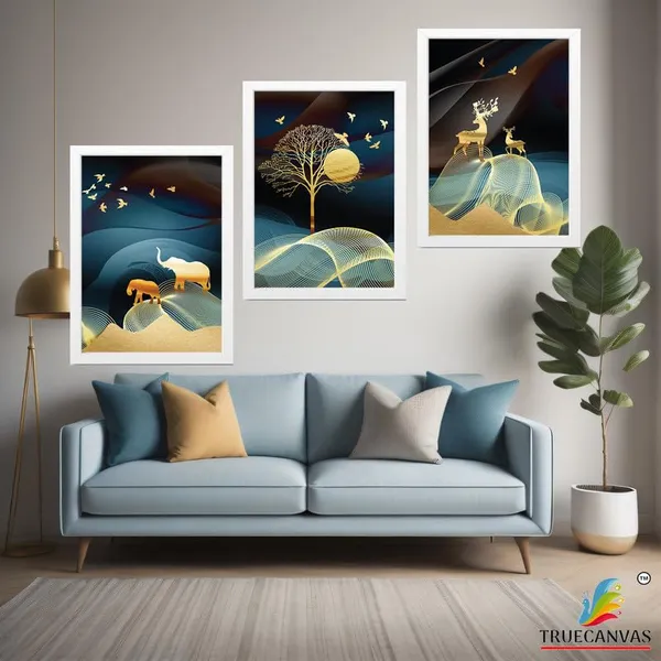 White__Abstract_Hd_Print_Painting_Set_Of_3_With_Frame_|_For_Home,_Living_Room_Gallery_&_Office,_White_Frame,_Size_-_13.50_X_19.50_Inch,_Sf486