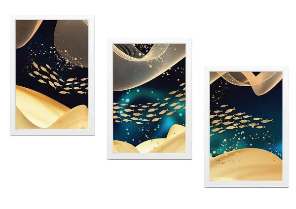 White__Abstract_Hd_Print_Painting_Set_Of_3_With_Frame_|_For_Home,_Living_Room_Gallery_&_Office,_White_Frame,_Size_-_13.50_X_19.50_Inch,_Sf487