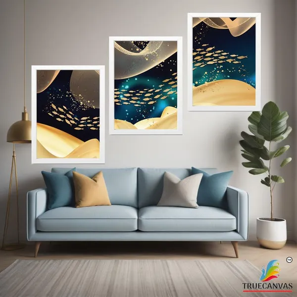 White__Abstract_Hd_Print_Painting_Set_Of_3_With_Frame_|_For_Home,_Living_Room_Gallery_&_Office,_White_Frame,_Size_-_13.50_X_19.50_Inch,_Sf487
