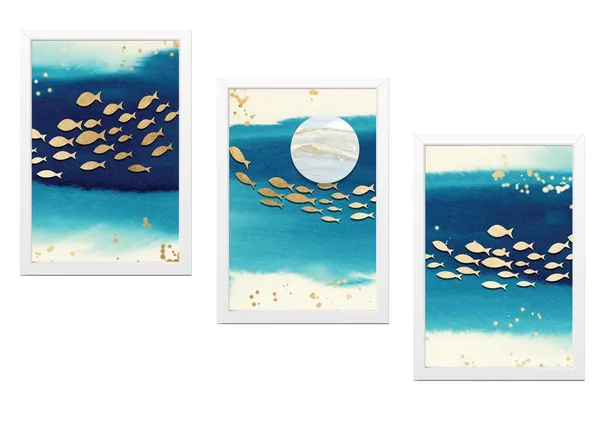 White__Abstract_Hd_Print_Painting_Set_Of_3_With_Frame_|_For_Home,_Living_Room_Gallery_&_Office,_White_Frame,_Size_-_13.50_X_19.50_Inch,_Sf490
