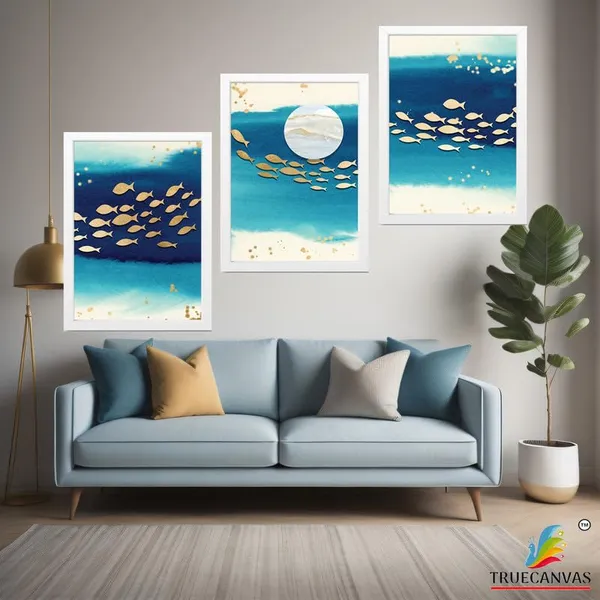 White__Abstract_Hd_Print_Painting_Set_Of_3_With_Frame_|_For_Home,_Living_Room_Gallery_&_Office,_White_Frame,_Size_-_13.50_X_19.50_Inch,_Sf490
