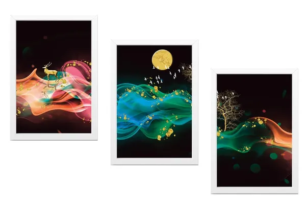 White__Abstract_Hd_Print_Painting_Set_Of_3_With_Frame_|_For_Home,_Living_Room_Gallery_&_Office,_White_Frame,_Size_-_13.50_X_19.50_Inch,_Sf491