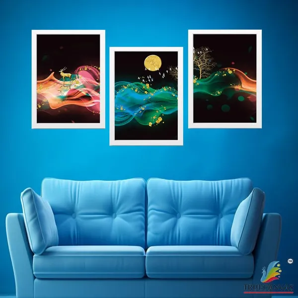 White__Abstract_Hd_Print_Painting_Set_Of_3_With_Frame_|_For_Home,_Living_Room_Gallery_&_Office,_White_Frame,_Size_-_13.50_X_19.50_Inch,_Sf491