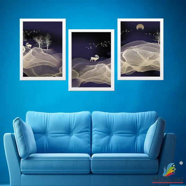 White__Abstract_Hd_Print_Painting_Set_Of_3_With_Frame_|_For_Home,_Living_Room_Gallery_&_Office,_White_Frame,_Size_-_13.50_X_19.50_Inch,_Sf492