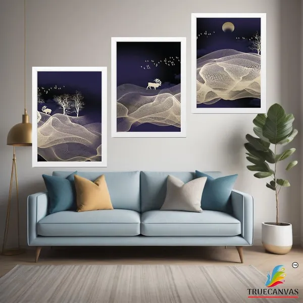 White__Abstract_Hd_Print_Painting_Set_Of_3_With_Frame_|_For_Home,_Living_Room_Gallery_&_Office,_White_Frame,_Size_-_13.50_X_19.50_Inch,_Sf492