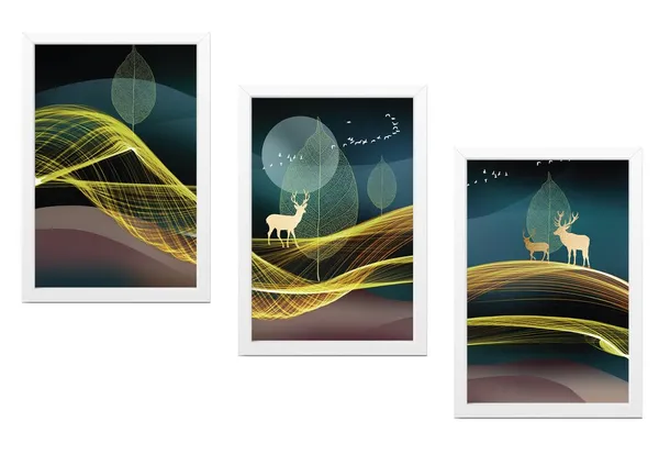 White__Abstract_Hd_Print_Painting_Set_Of_3_With_Frame_|_For_Home,_Living_Room_Gallery_&_Office,_White_Frame,_Size_-_13.50_X_19.50_Inch,_Sf493