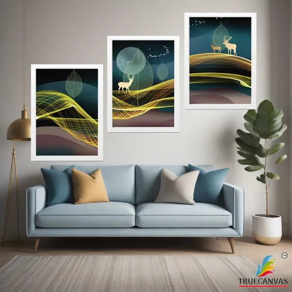 White__Abstract_Hd_Print_Painting_Set_Of_3_With_Frame_|_For_Home,_Living_Room_Gallery_&_Office,_White_Frame,_Size_-_13.50_X_19.50_Inch,_Sf493
