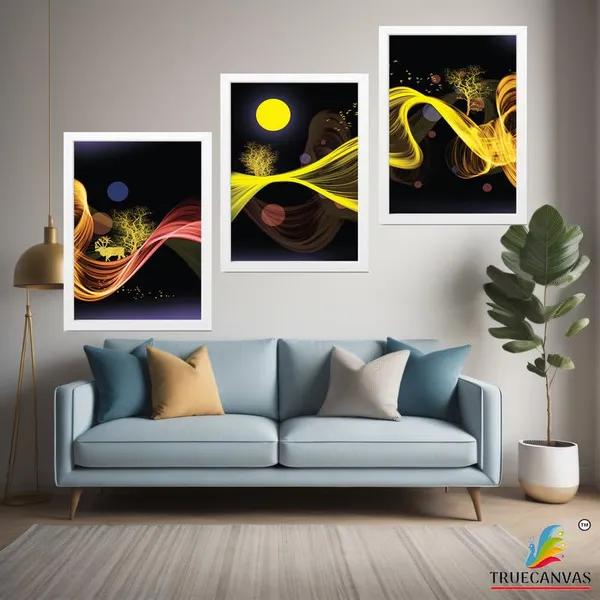 White__Abstract_Hd_Print_Painting_Set_Of_3_With_Frame_|_For_Home,_Living_Room_Gallery_&_Office,_White_Frame,_Size_-_13.50_X_19.50_Inch,_Sf499