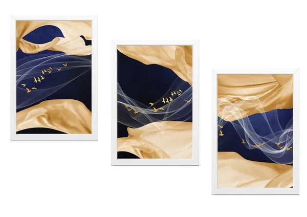 White__Abstract_Hd_Print_Painting_Set_Of_3_With_Frame_|_For_Home,_Living_Room_Gallery_&_Office,_White_Frame,_Size_-_13.50_X_19.50_Inch,_Sf501