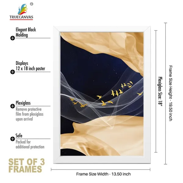 White__Abstract_Hd_Print_Painting_Set_Of_3_With_Frame_|_For_Home,_Living_Room_Gallery_&_Office,_White_Frame,_Size_-_13.50_X_19.50_Inch,_Sf501