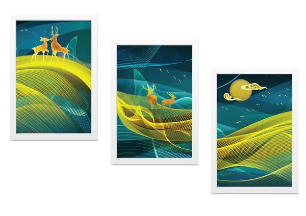 White__Abstract_Hd_Print_Painting_Set_Of_3_With_Frame_|_For_Home,_Living_Room_Gallery_&_Office,_White_Frame,_Size_-_13.50_X_19.50_Inch,_Sf503