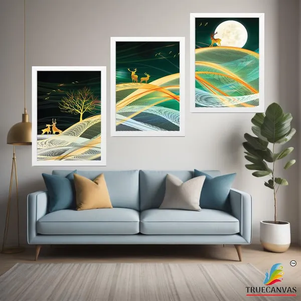 White__Abstract_Hd_Print_Painting_Set_Of_3_With_Frame_|_For_Home,_Living_Room_Gallery_&_Office,_White_Frame,_Size_-_13.50_X_19.50_Inch,_Sf504
