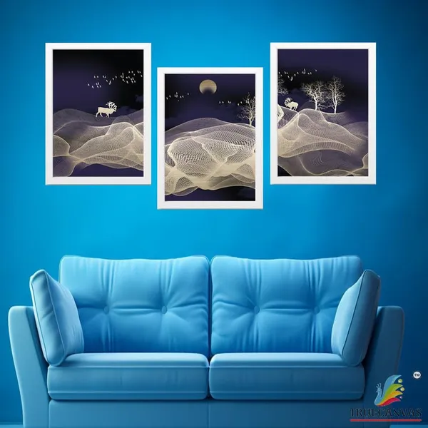 White__Abstract_Hd_Print_Painting_Set_Of_3_With_Frame_|_For_Home,_Living_Room_Gallery_&_Office,_White_Frame,_Size_-_13.50_X_19.50_Inch,_Sf505