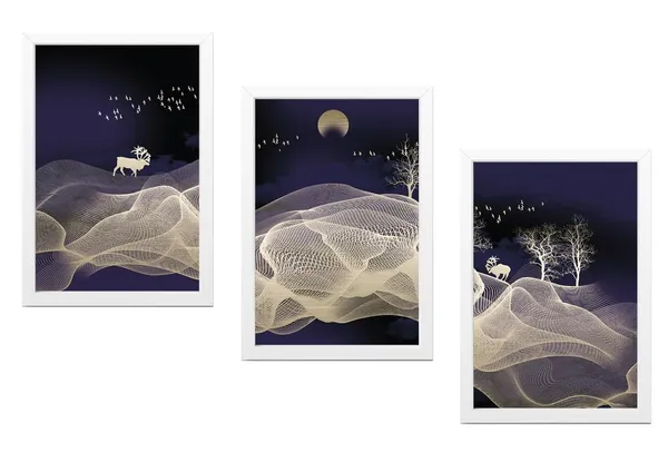 White__Abstract_Hd_Print_Painting_Set_Of_3_With_Frame_|_For_Home,_Living_Room_Gallery_&_Office,_White_Frame,_Size_-_13.50_X_19.50_Inch,_Sf505