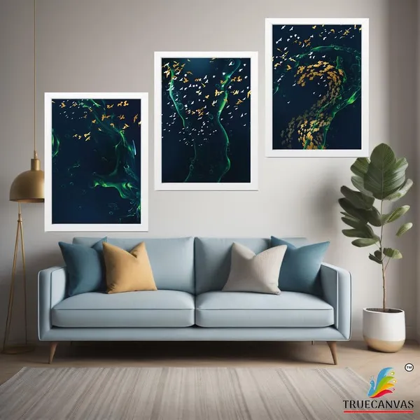 White__Abstract_Hd_Print_Painting_Set_Of_3_With_Frame_|_For_Home,_Living_Room_Gallery_&_Office,_White_Frame,_Size_-_13.50_X_19.50_Inch,_Sf509