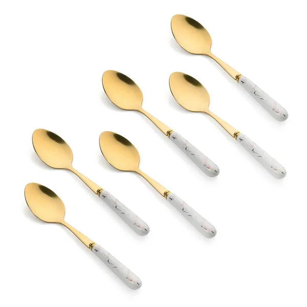 Set_Of_6_Abstract_White_Stainless_Steel_Golden_Small_Spoon