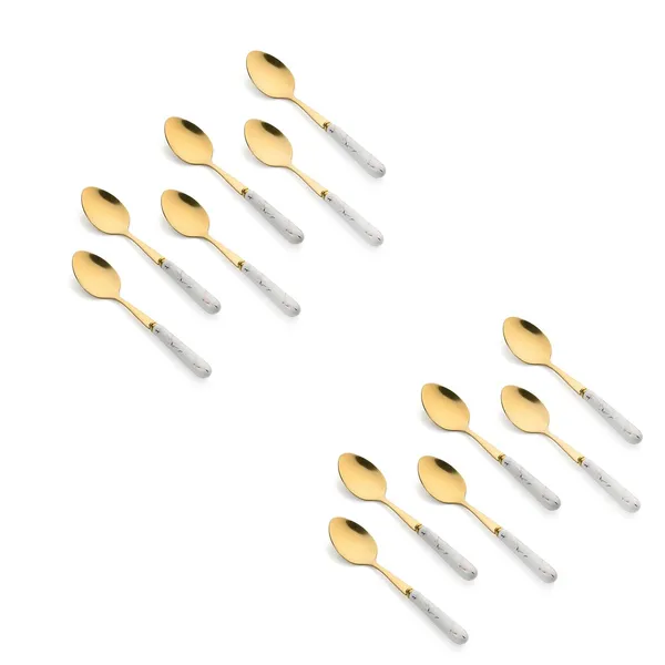 Set_Of_12_Abstract_White_Stainless_Steel_Golden_Small_Spoon