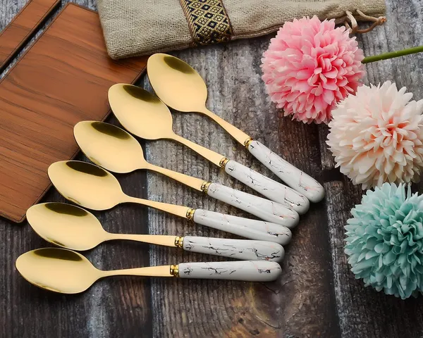 Set_Of_12_Abstract_White_Stainless_Steel_Golden_Small_Spoon