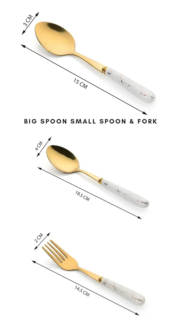 Set_Of_18_Abstract_White_Golden_Stainless_Steel_Spoon_&_Fork_Set